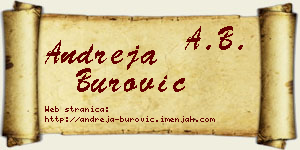 Andreja Burović vizit kartica